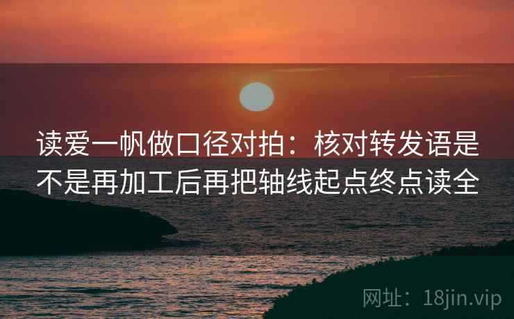读爱一帆做口径对拍：核对转发语是不是再加工后再把轴线起点终点读全