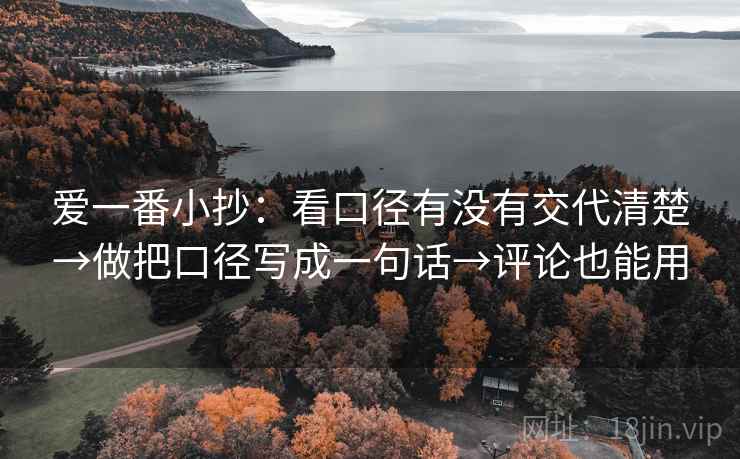爱一番小抄：看口径有没有交代清楚→做把口径写成一句话→评论也能用
